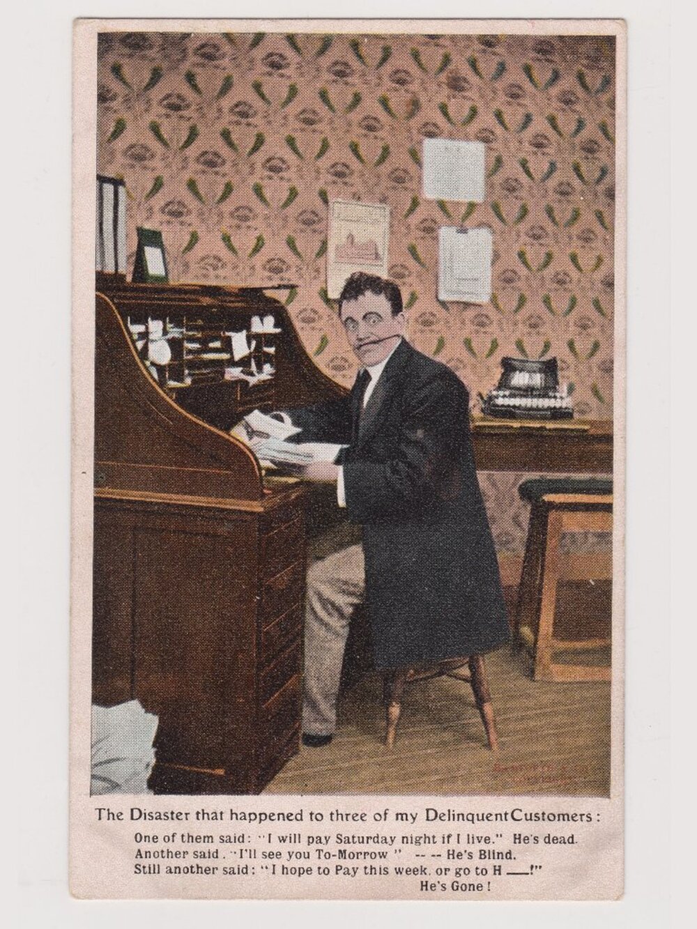 Saucy Postcard "Delinquent Customers" (Bamforth, Series No. 1264)